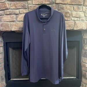 Pebble Beach steel blue long sleeve golf polo. Size XXL